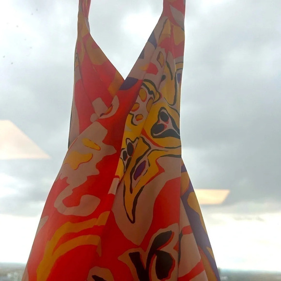 Beautiful J.Crew 100 % silk maxi sarong dress in bold floral  size 12 - Picture 12 of 12